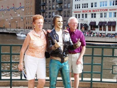 Margie Springer and Bruce Magers with Fonzie
