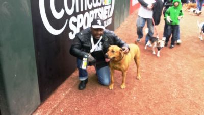 Chuck at White Sox Park on Dog Day
