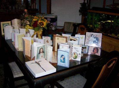 Tribute to Mom on dining room table
