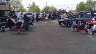 Tail gating in the White Sox parking lots on White Sox opening day
